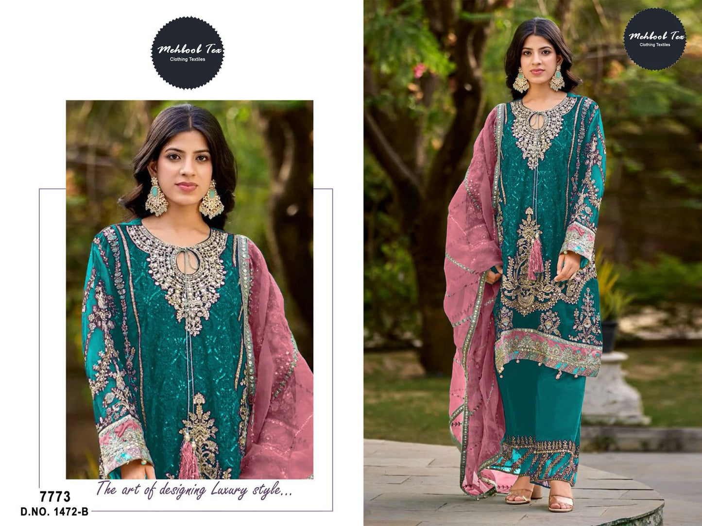 1472B Mehboob Tex Handwork Pakistani Salwar Suits