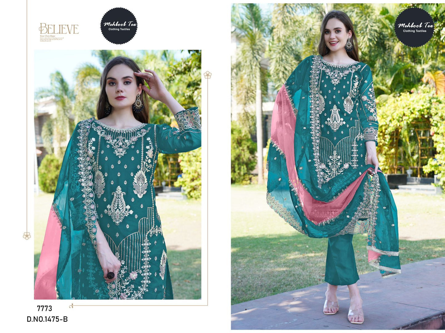 1475B Mehboob Tex Handwork Pakistani Salwar Suits