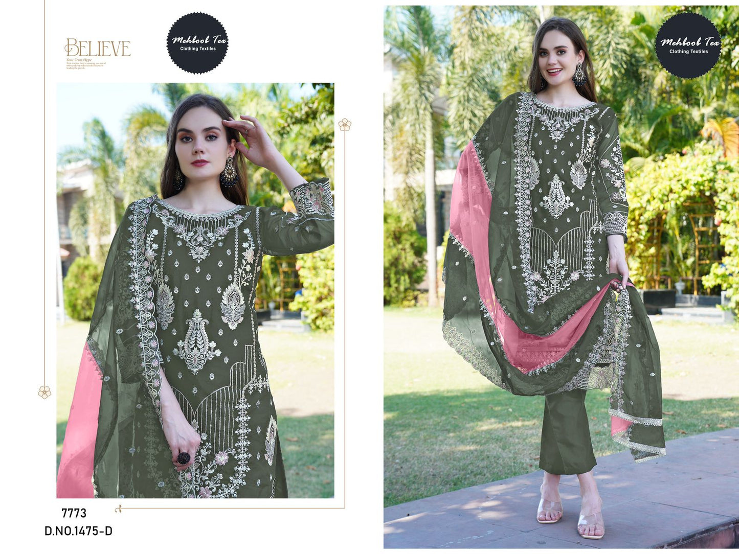 1475D Mehboob Tex Handwork Pakistani Salwar Suits