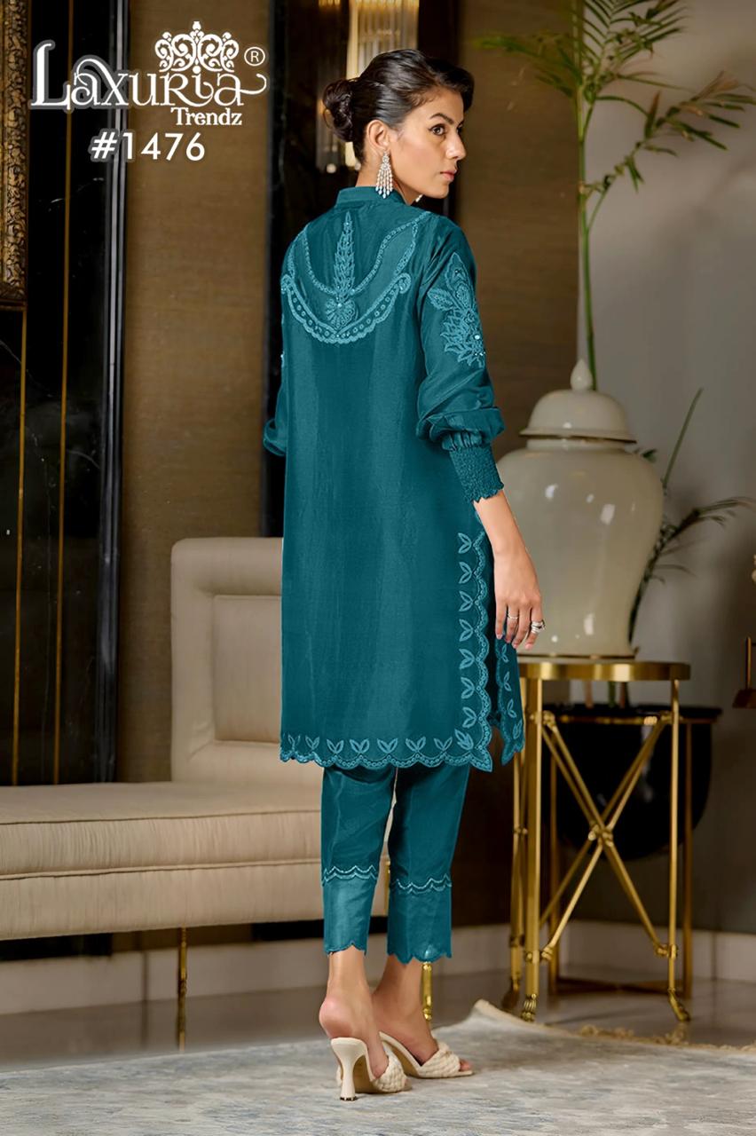 1476 Blue Laxuria Trendz Cutwork Pakistani Readymade Suits