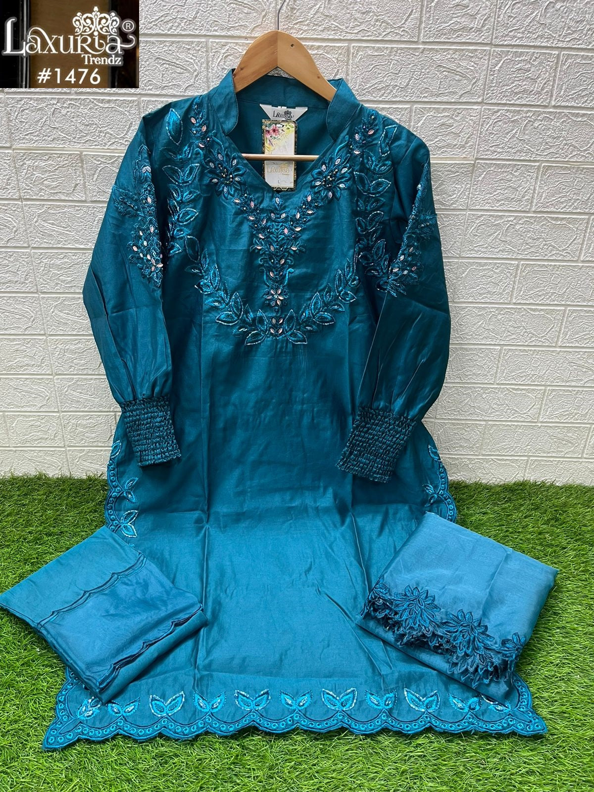 1476 Blue Laxuria Trendz Cutwork Pakistani Readymade Suits