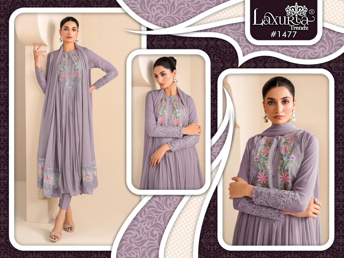 1477 Laxuria Trendz Georgette Pakistani Readymade Suits