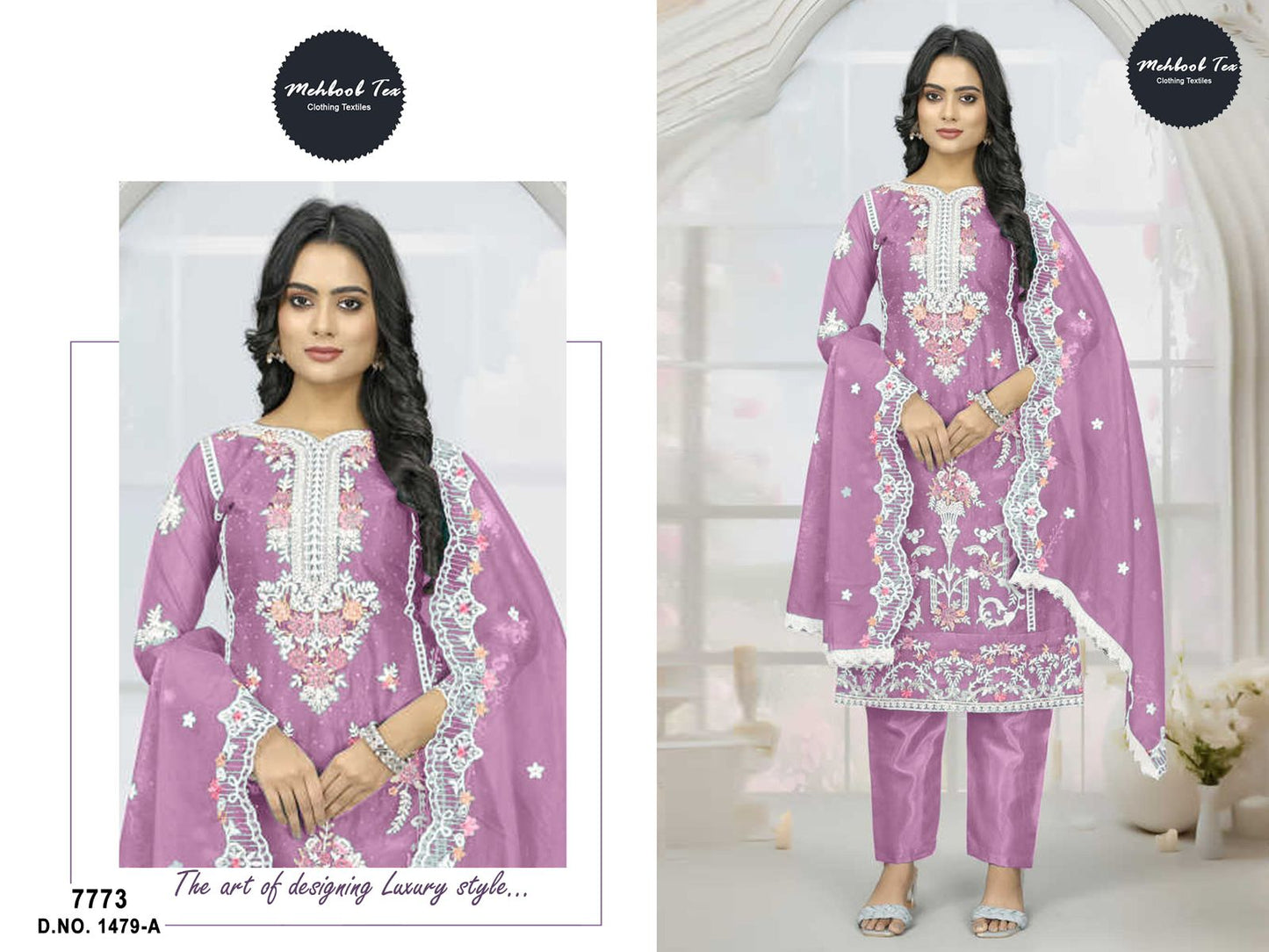 1479-A Mehboob Tex Embroidery Pakistani Salwar Suits