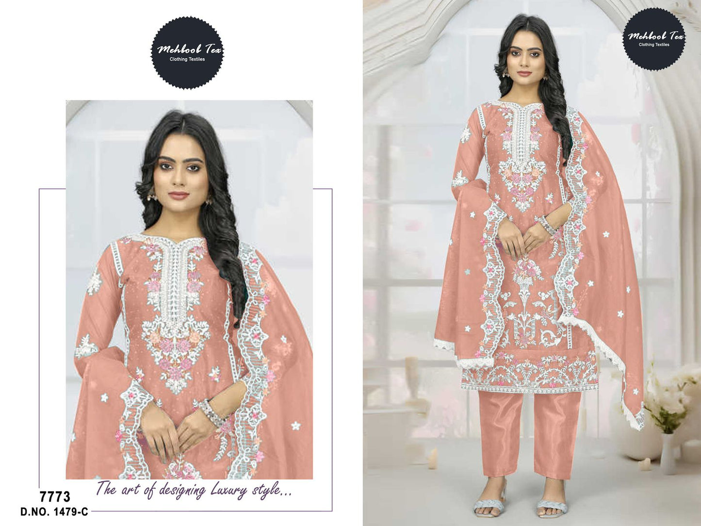 1479-C Mehboob Tex Embroidery Pakistani Salwar Suits