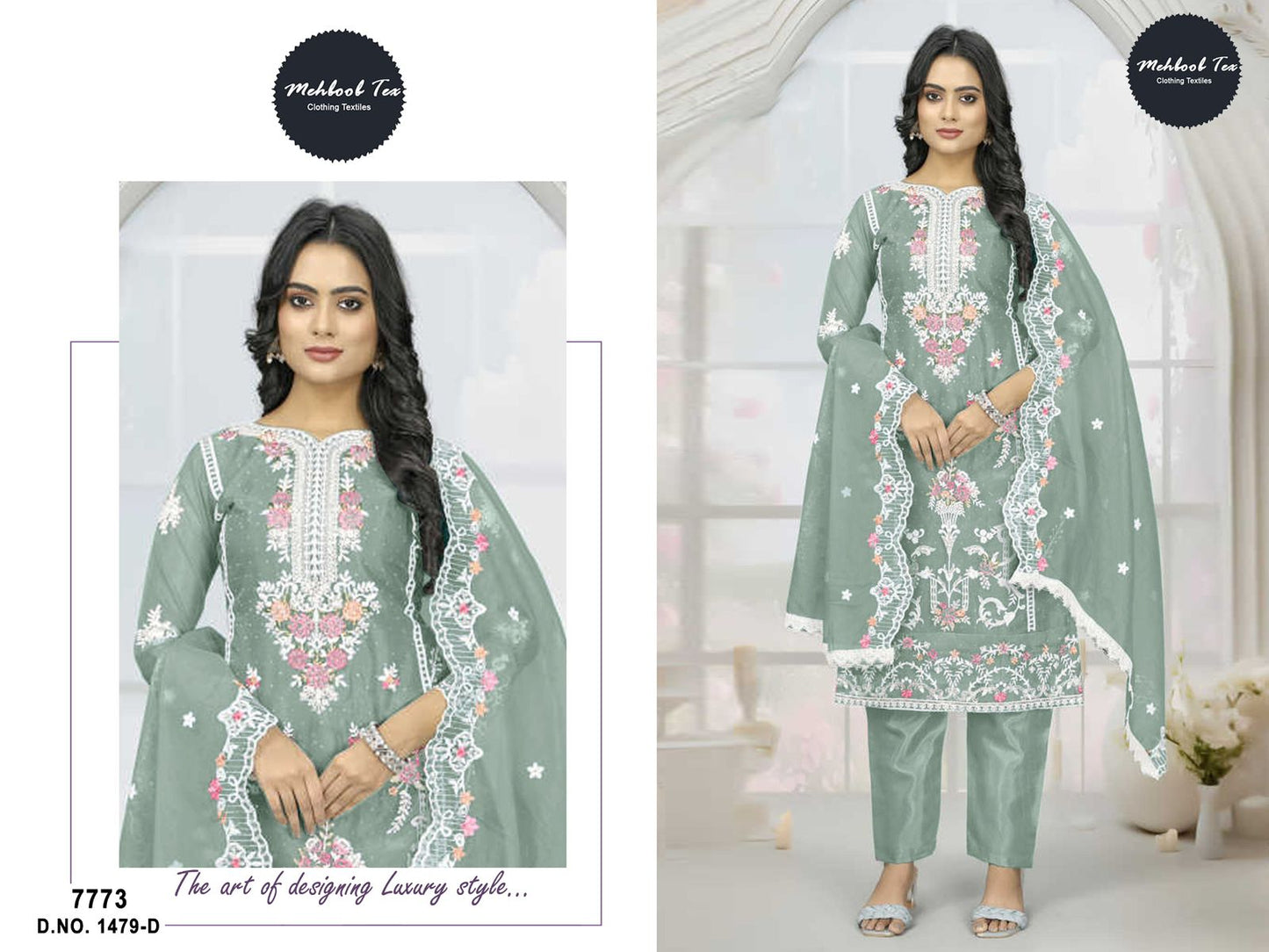 1479-D Mehboob Tex Embroidery Pakistani Salwar Suits