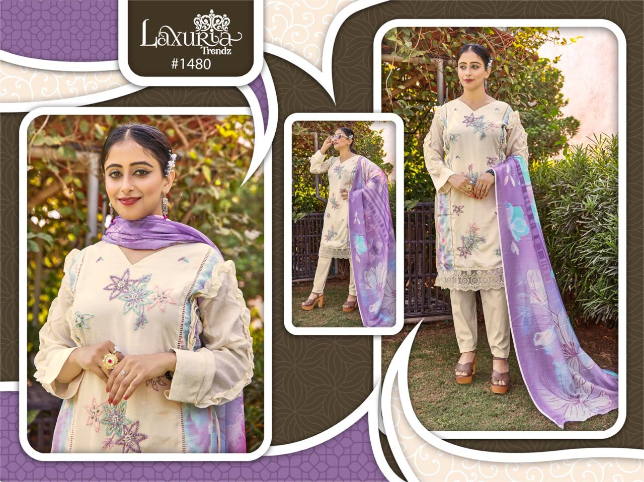 1480 Laxuria Trendz Chinon Pakistani Readymade Suits