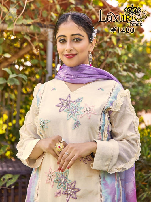 1480 Laxuria Trendz Chinon Pakistani Readymade Suits