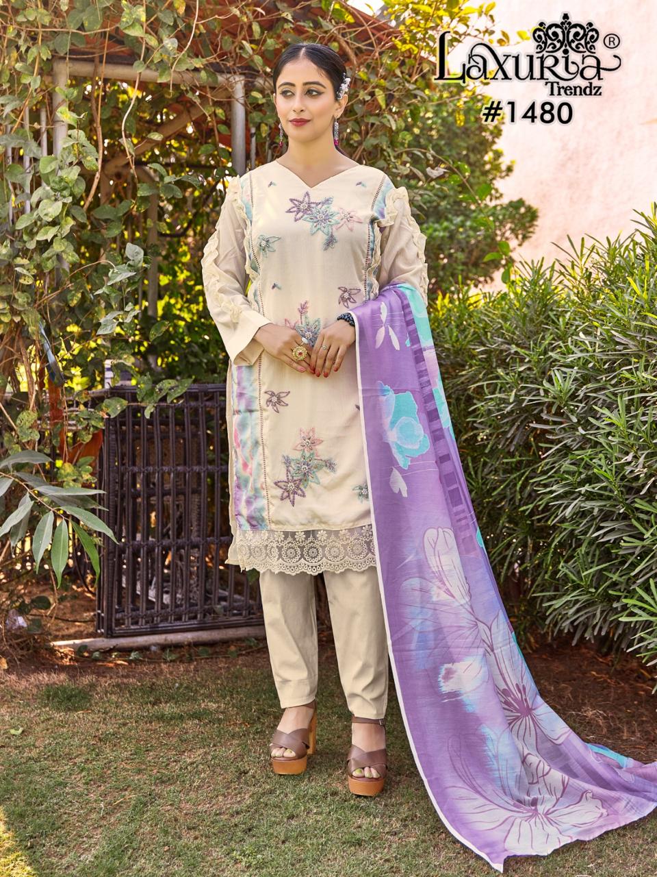 1480 Laxuria Trendz Chinon Pakistani Readymade Suits
