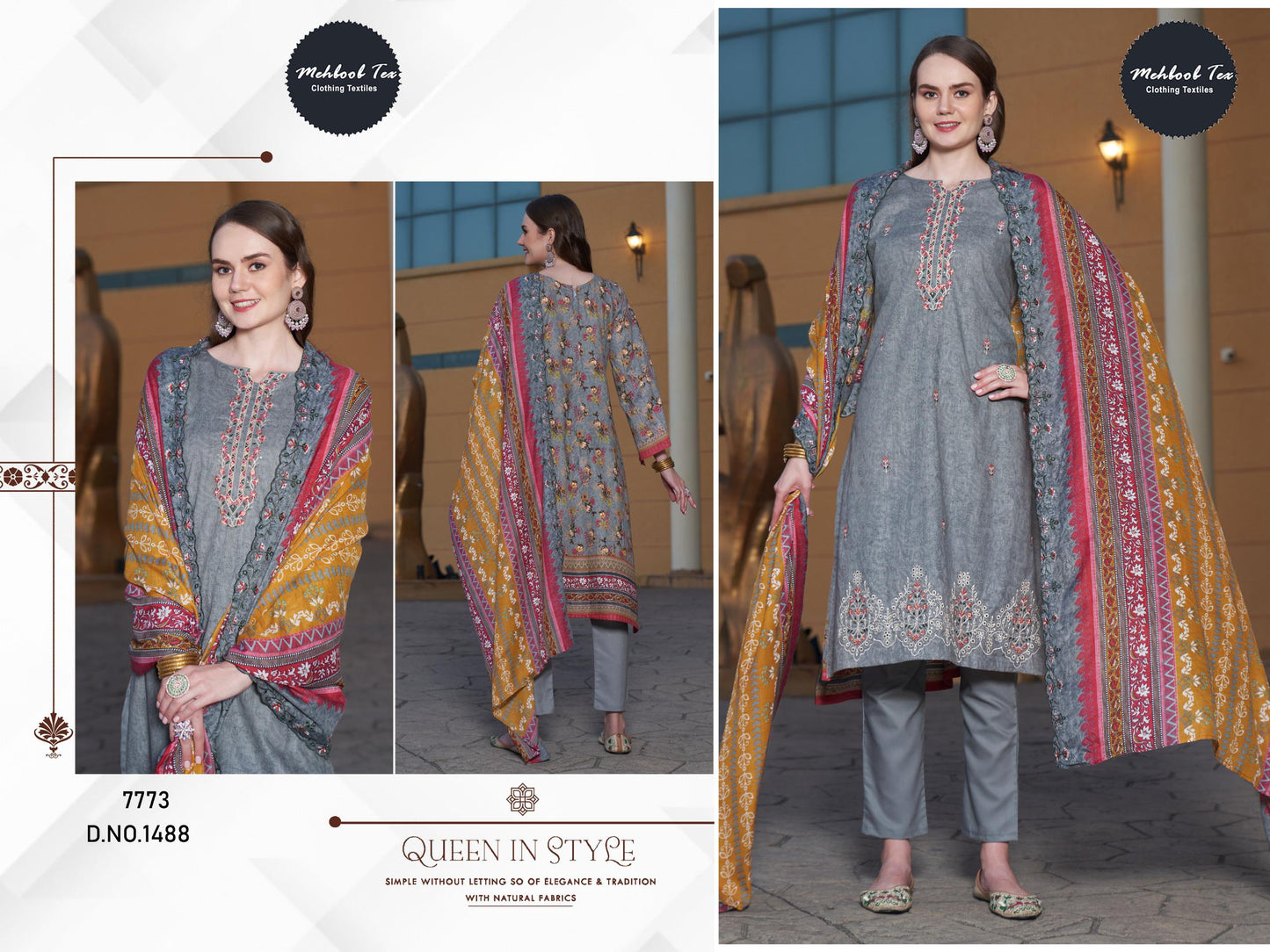 1488 Mehboob Tex Embroidery Pakistani Salwar Suits