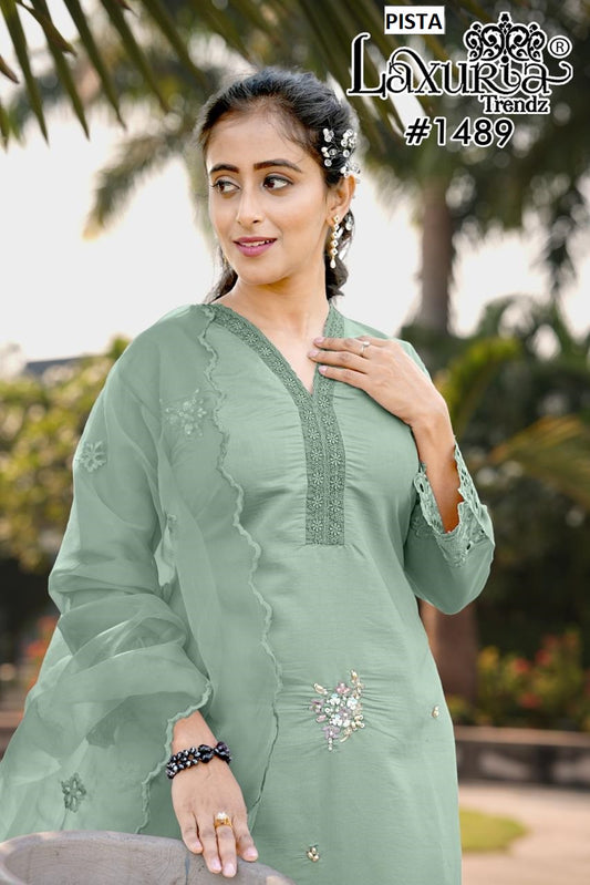 1489 Pista Laxuria Trendz Handwork Pakistani Readymade Suits