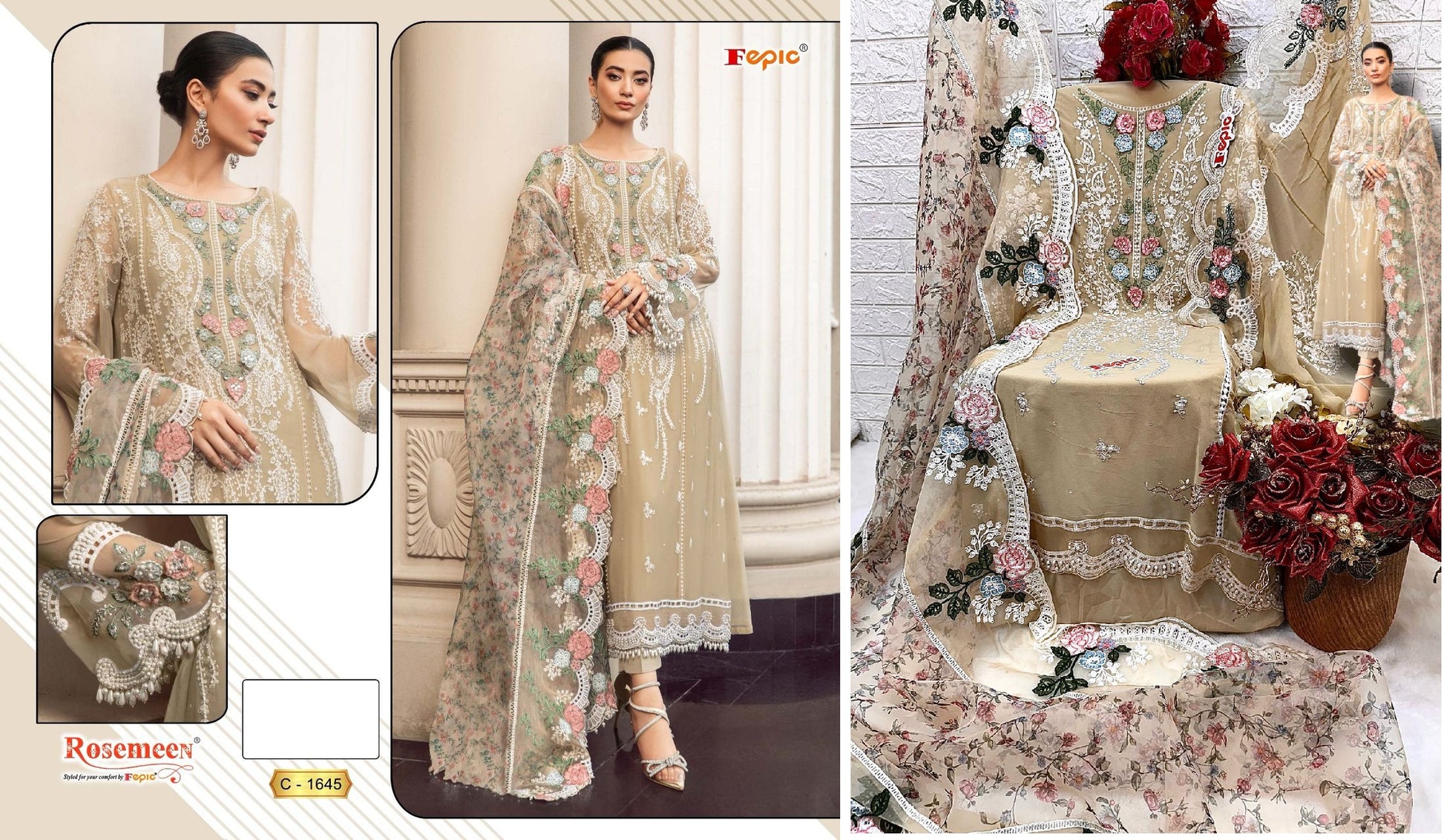 C-1645 Rosemeen Fepic Pakistani Salwar Suits
