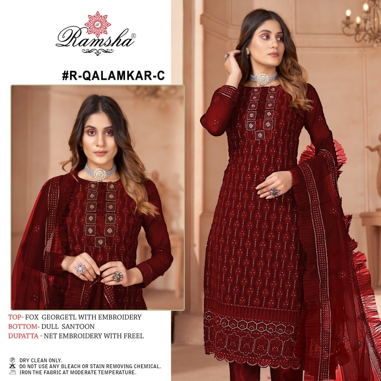 R-Qalamkar C Ramsha Pakistani Salwar Suits