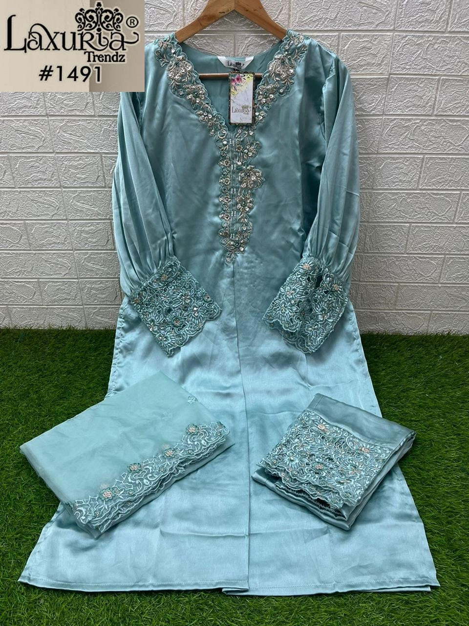 1491 Pista Laxuria Trendz Embroidery Pakistani Readymade Suits