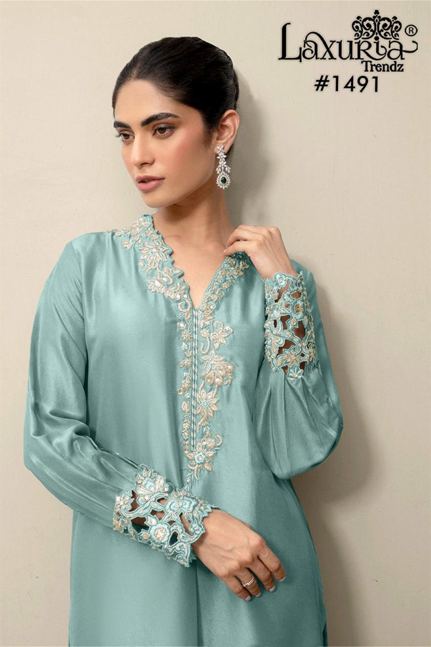 1491 Pista Laxuria Trendz Embroidery Pakistani Readymade Suits