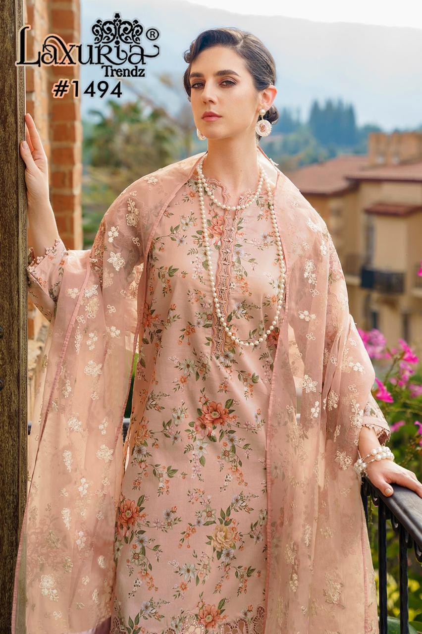 1494 Pink Laxuria Trendz Embroidery Pakistani Readymade Suits