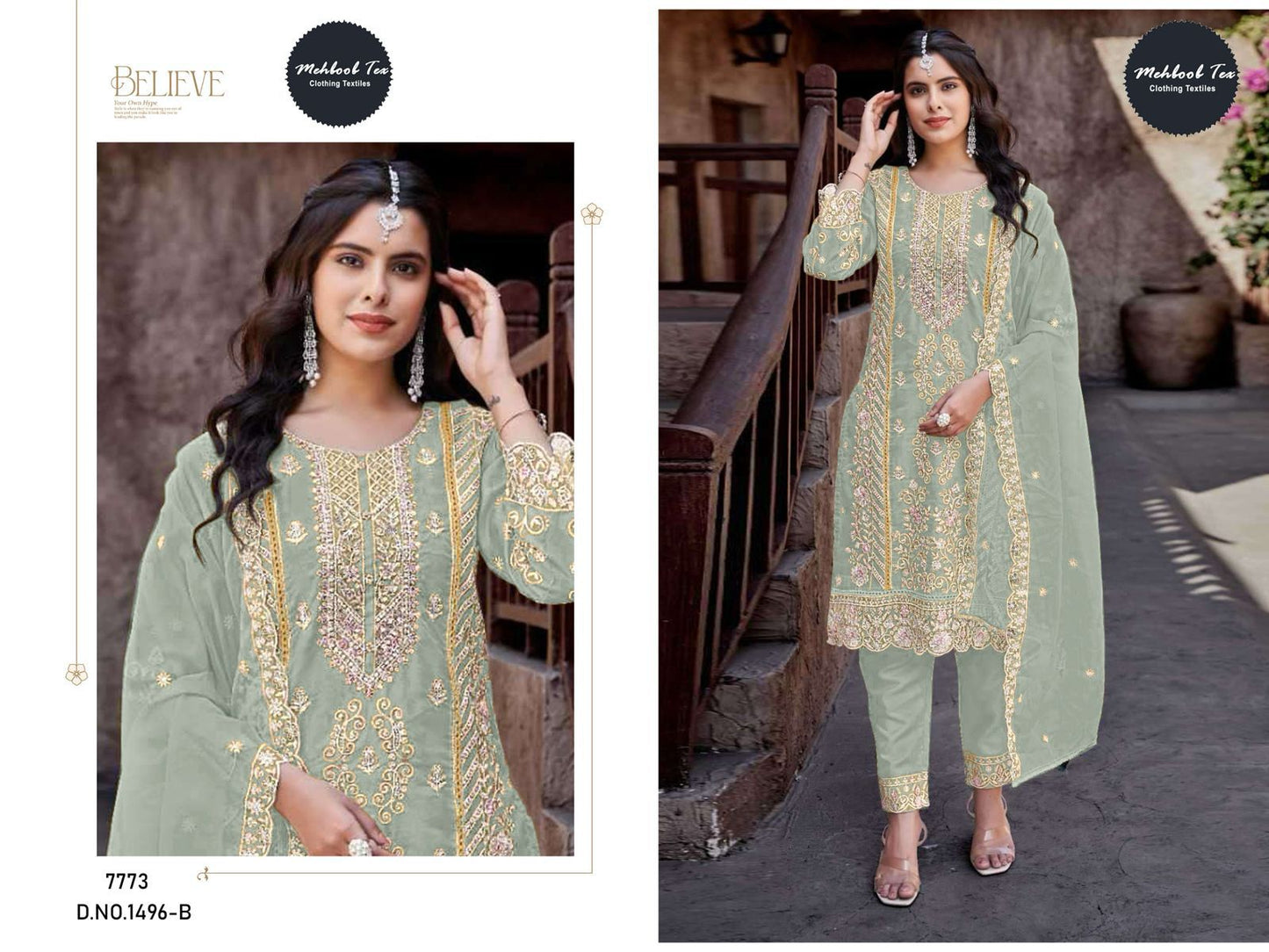 1496B Mehboob Tex Handwork Pakistani Salwar Suits