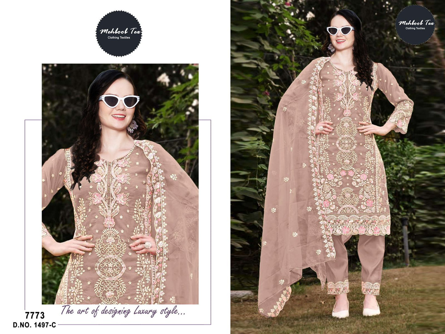 1497C Mehboob Tex Hand Work Pakistani Salwar Suits