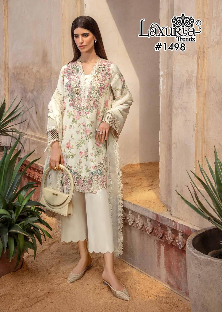 1498 Laxuria Trendz Muslin Pakistani Readymade Suits