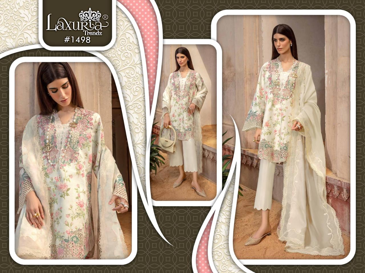 1498 Laxuria Trendz Muslin Pakistani Readymade Suits