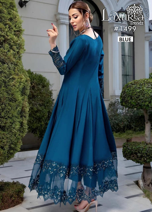1499 Blue Laxuria Trendz Rangoli Silk Pakistani Readymade Suits