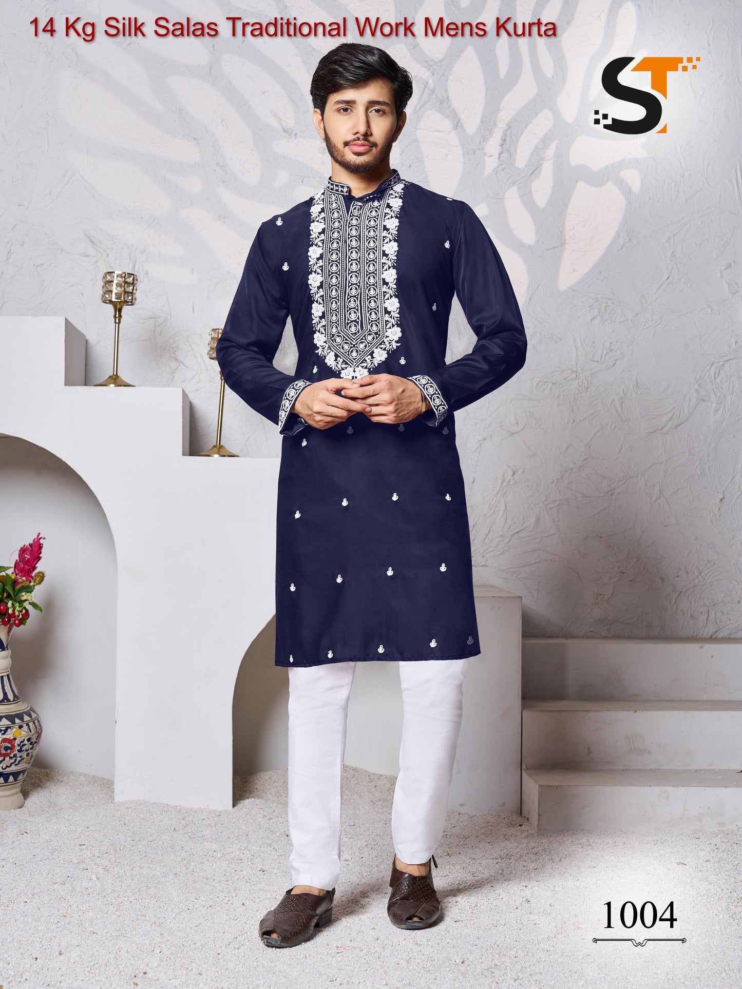 14 Kg Silk Salas Traditional Work Mens Kurta