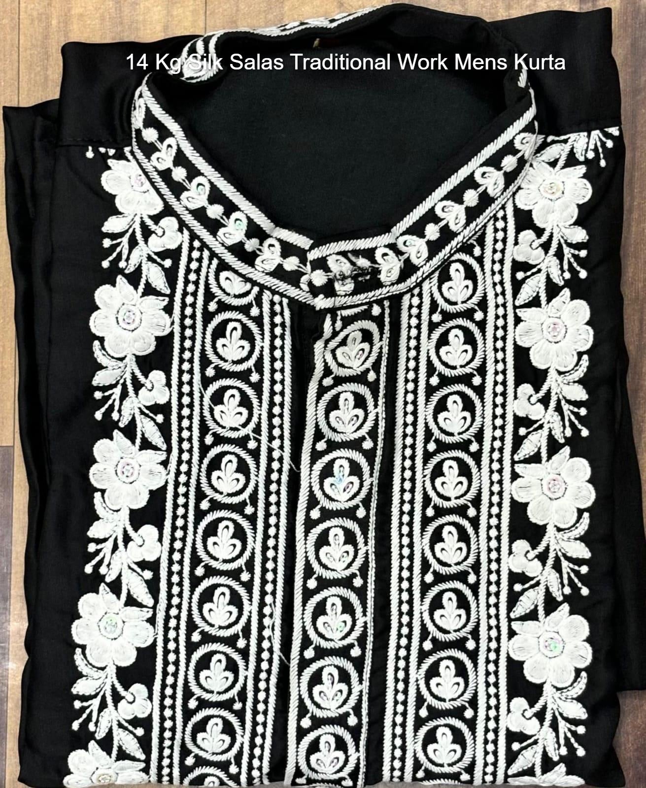 14 Kg Silk Salas Traditional Work Mens Kurta