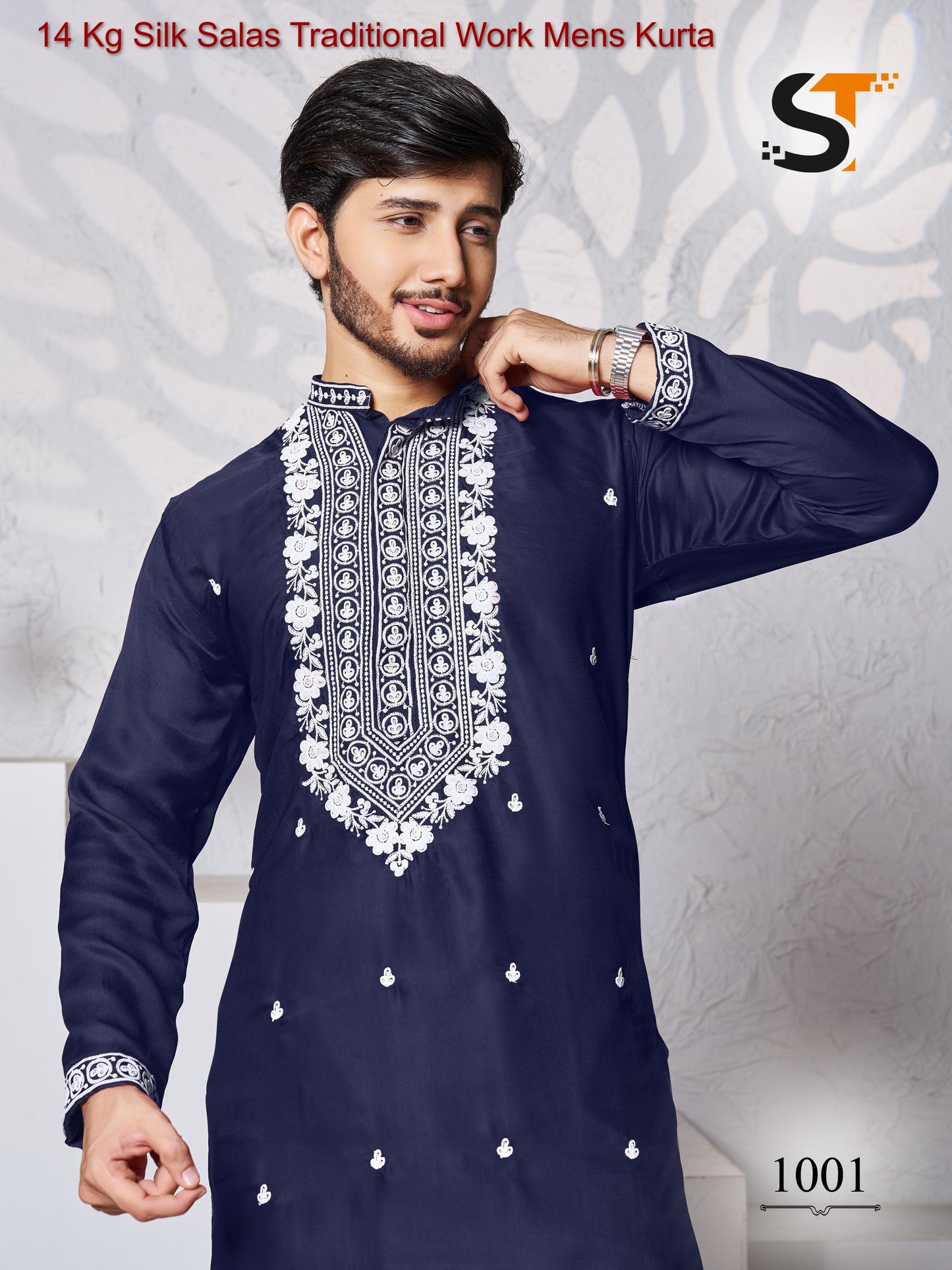 14 Kg Silk Salas Traditional Work Mens Kurta