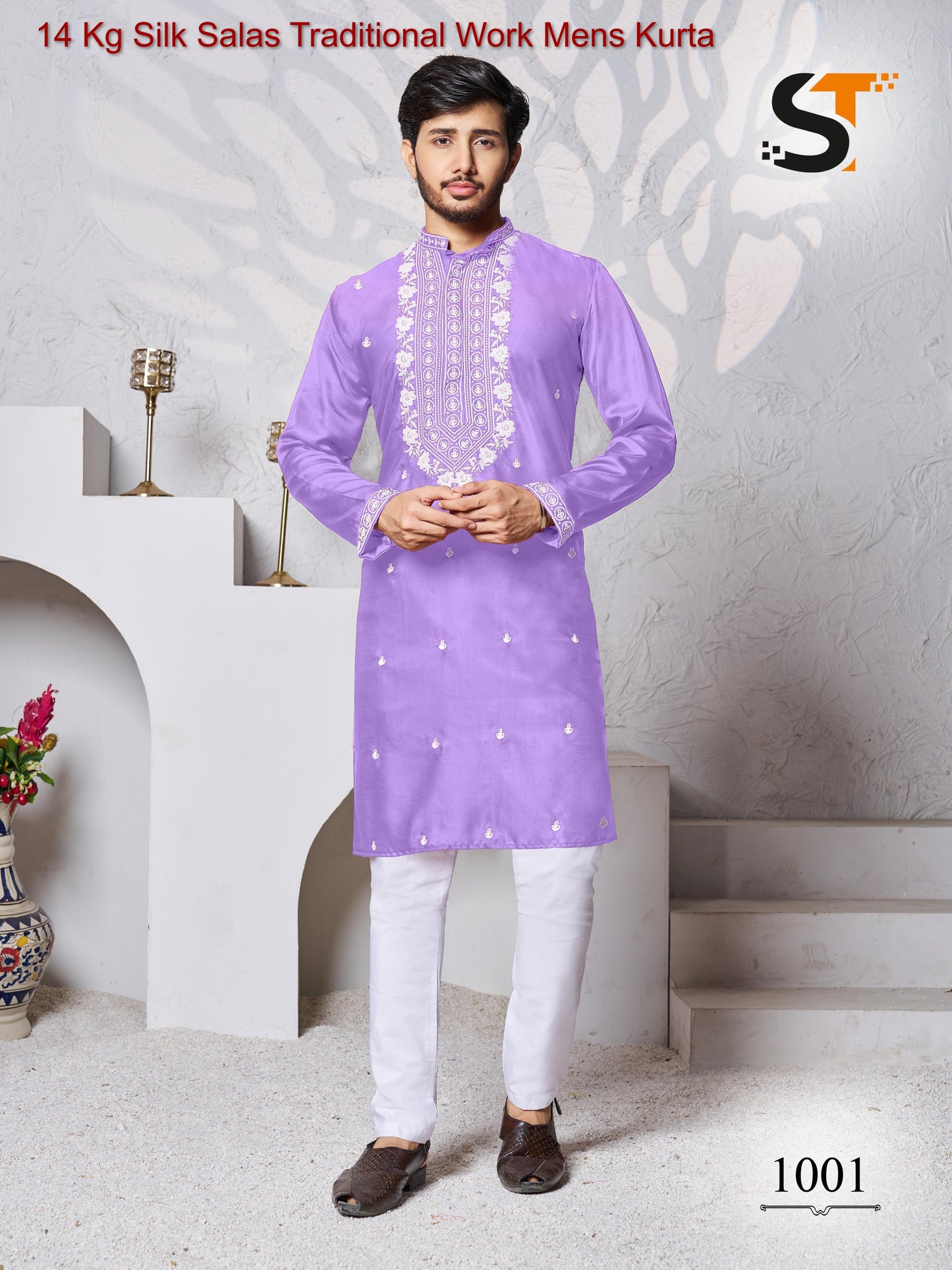 14 Kg Silk Salas Traditional Work Mens Kurta