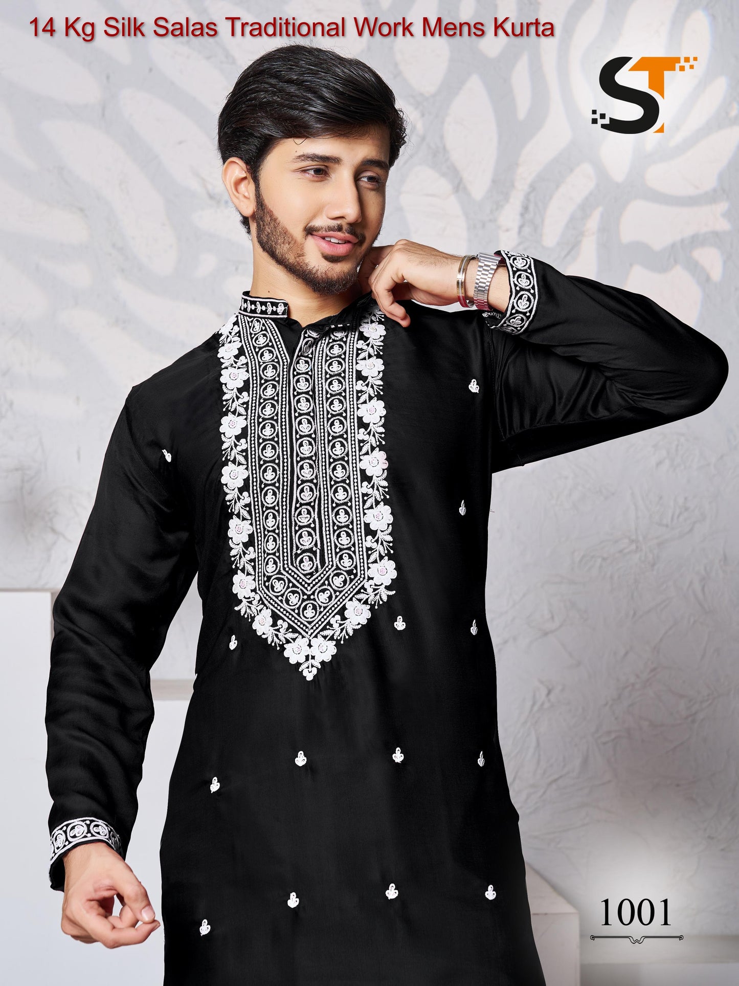 14 Kg Silk Salas Traditional Work Mens Kurta
