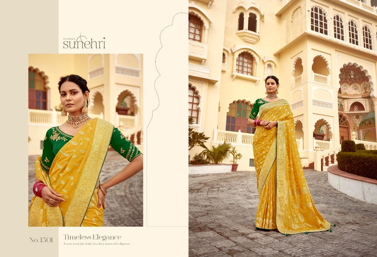 1501 Rang Mahal Sunehri Fancy Sarees