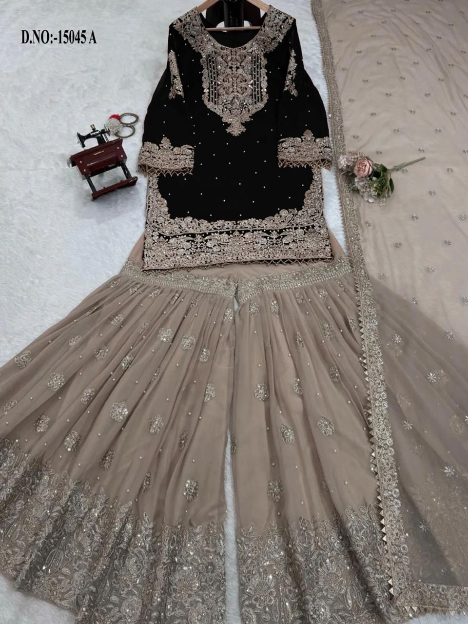 15045A Husnara Embroidery Work Pakistani Readymade Suits
