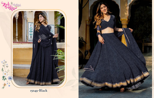 15049 Vol 22 Black Zeel Cording Lehenga Choli