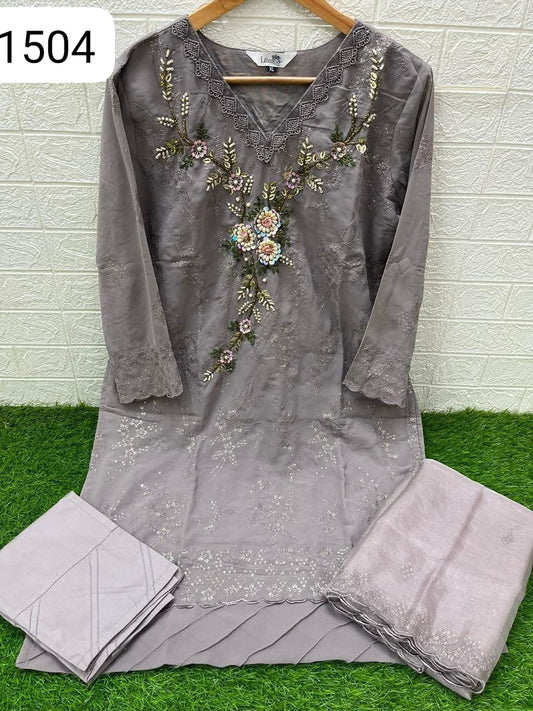 1504 Purple Laxuria Trendz Fox Georgette Pakistani Readymade Suits