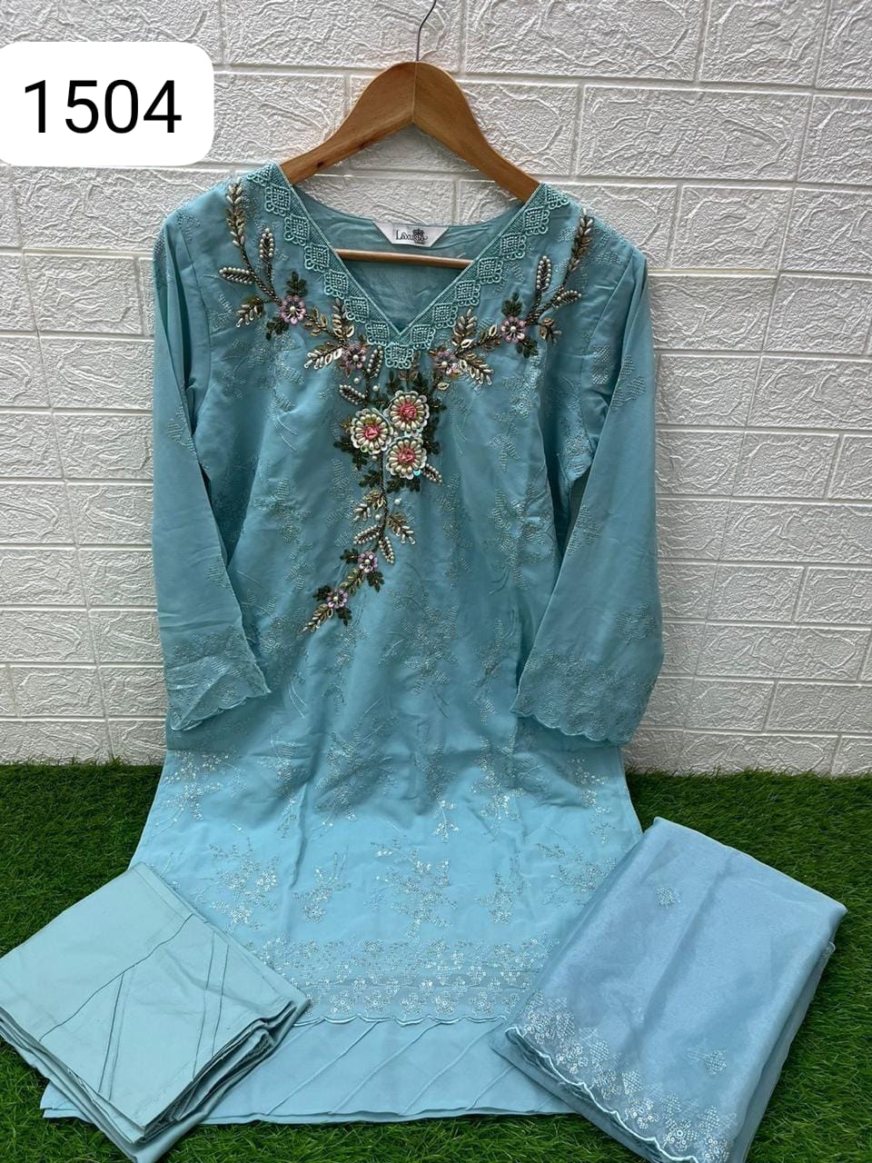 1504 Sky Laxuria Trendz Fox Georgette Pakistani Readymade Suits