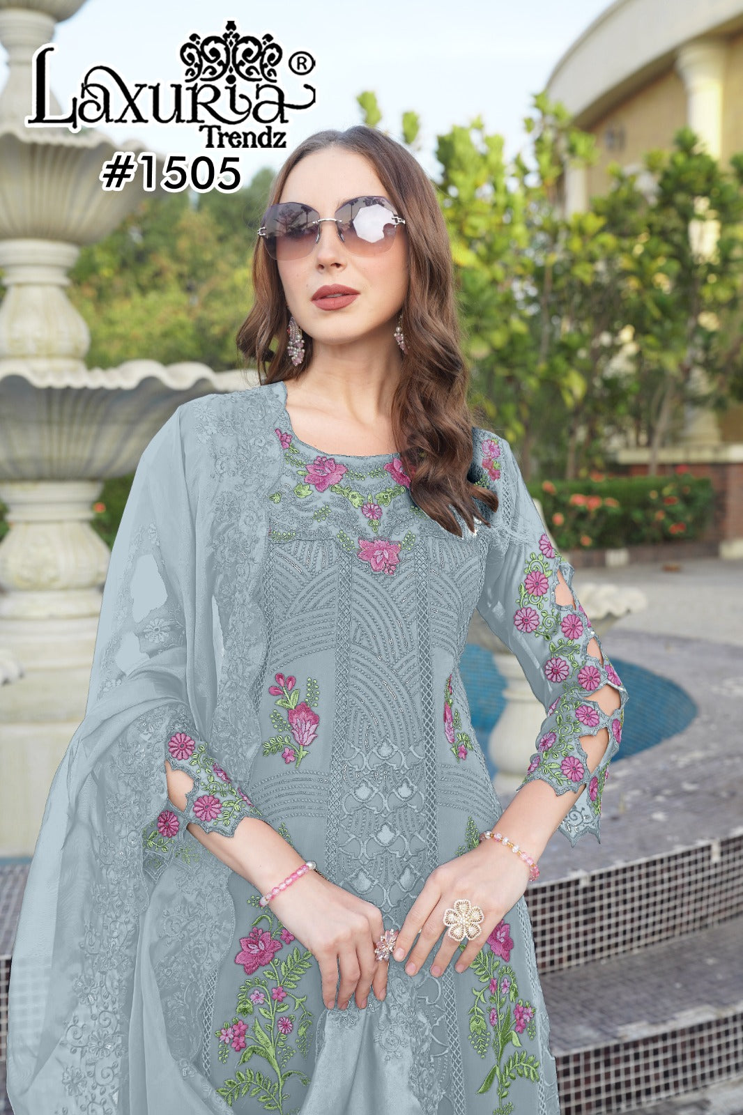 1505 Sky Laxuria Trendz Georgette Pakistani Readymade Suits