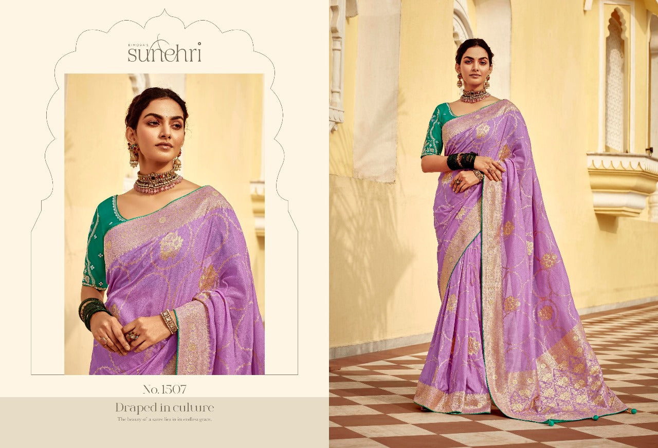 1507 Rang Mahal Sunehri Fancy Sarees