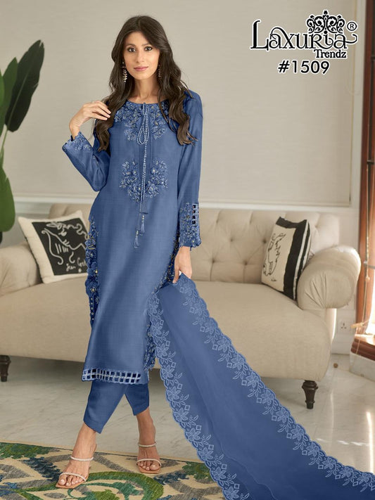 1509 Blue Laxuria Trendz Bsy Pakistani Readymade Suits