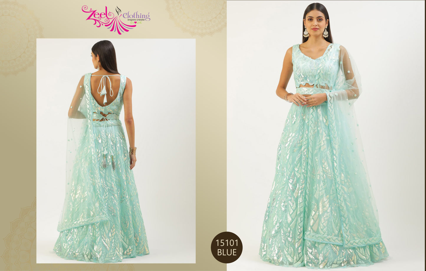 15101 Blue Volume 24 Zeel Soft Net Lehenga Choli
