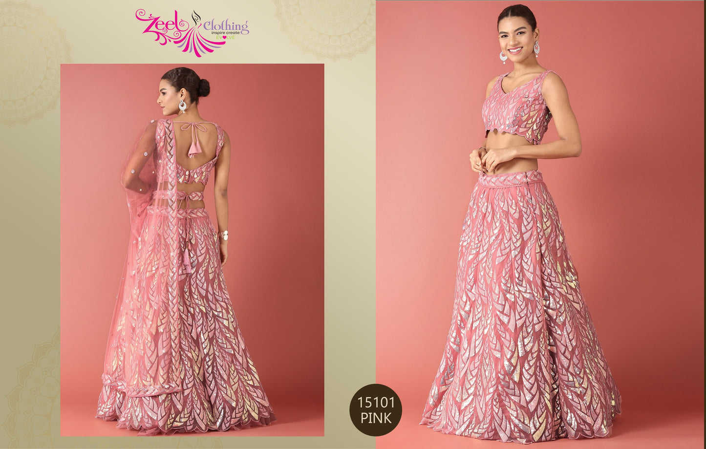 15101 Pink Volume 24 Zeel Soft Net Lehenga Choli