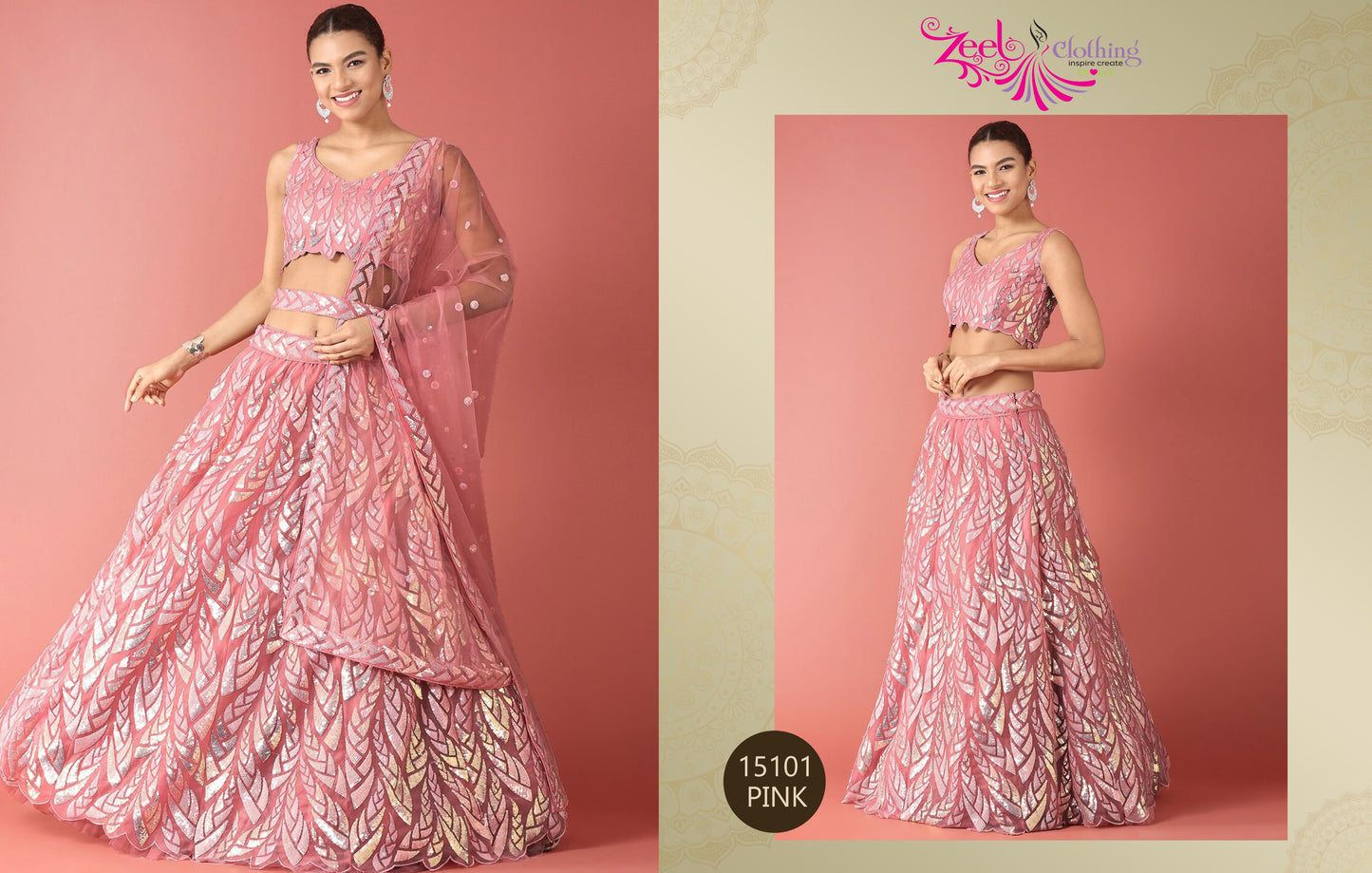 15101 Pink Volume 24 Zeel Soft Net Lehenga Choli