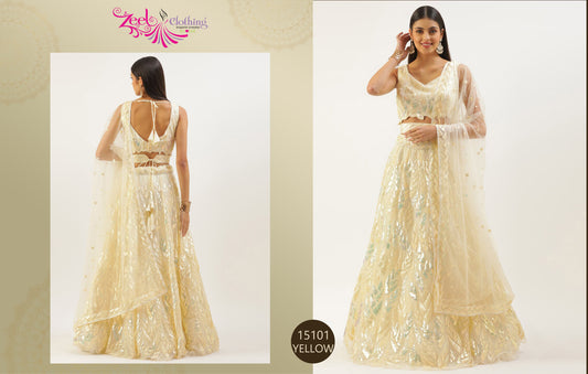 15101 Yellow Volume 24 Zeel Soft Net Lehenga Choli