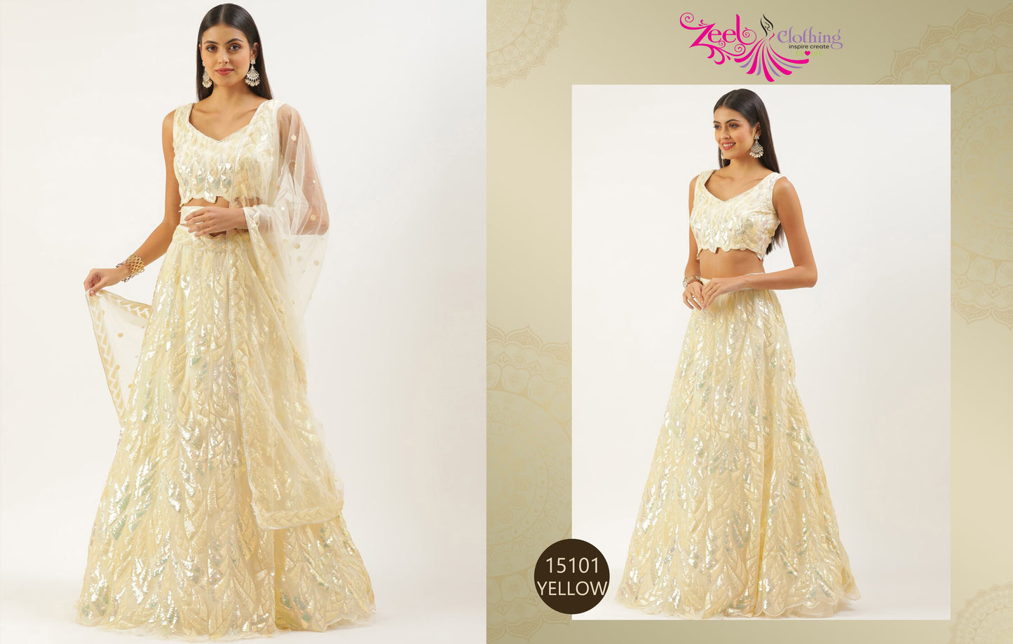 15101 Yellow Volume 24 Zeel Soft Net Lehenga Choli