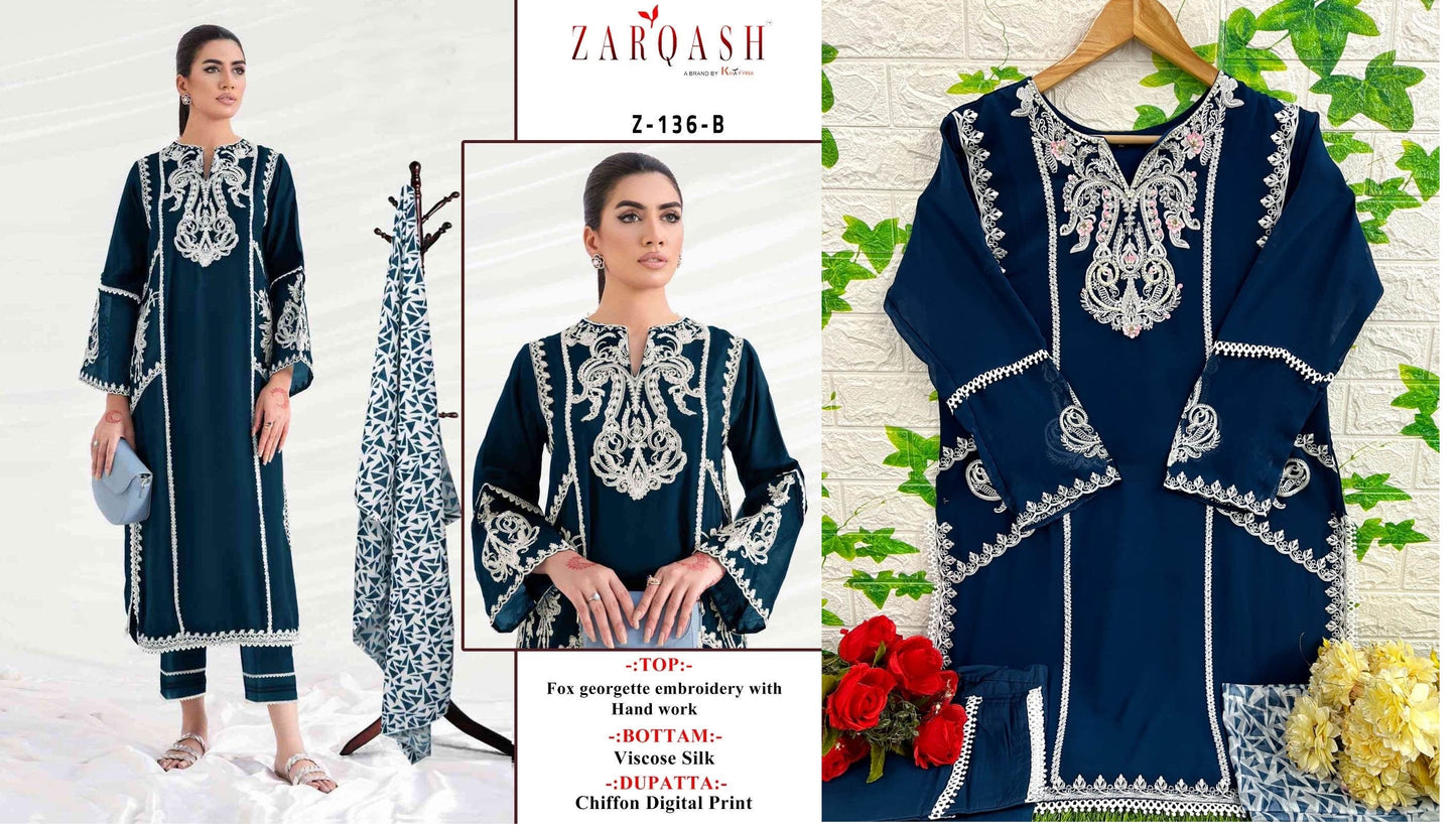 Z-136-B Zarqash Pakistani Readymade Suits