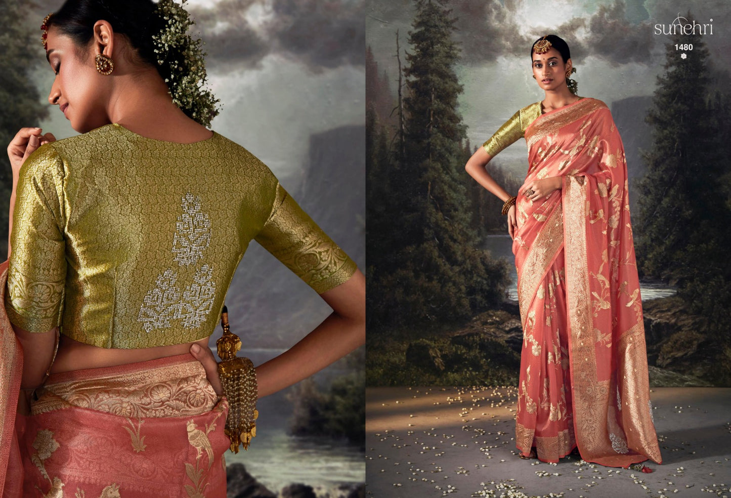 1480 Raat Rani Sunehri Sarees
