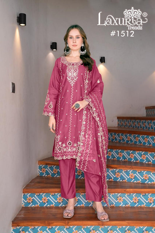 1512 Pink Laxuria Trendz Vetican Pakistani Readymade Suits