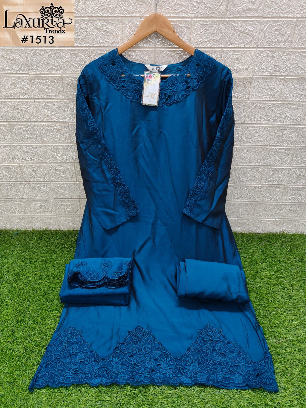 1513 Blue Laxuria Trendz Rangila Silk Pakistani Readymade Suits