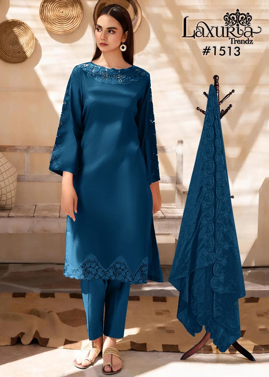 1513 Blue Laxuria Trendz Rangila Silk Pakistani Readymade Suits