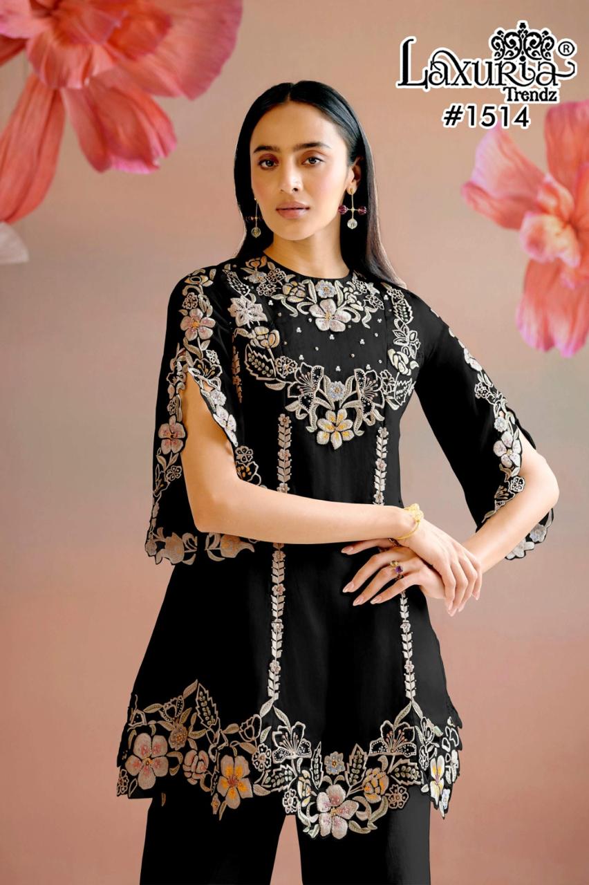 1514 Black Laxuria Trendz Vichitra Pakistani Readymade Suits