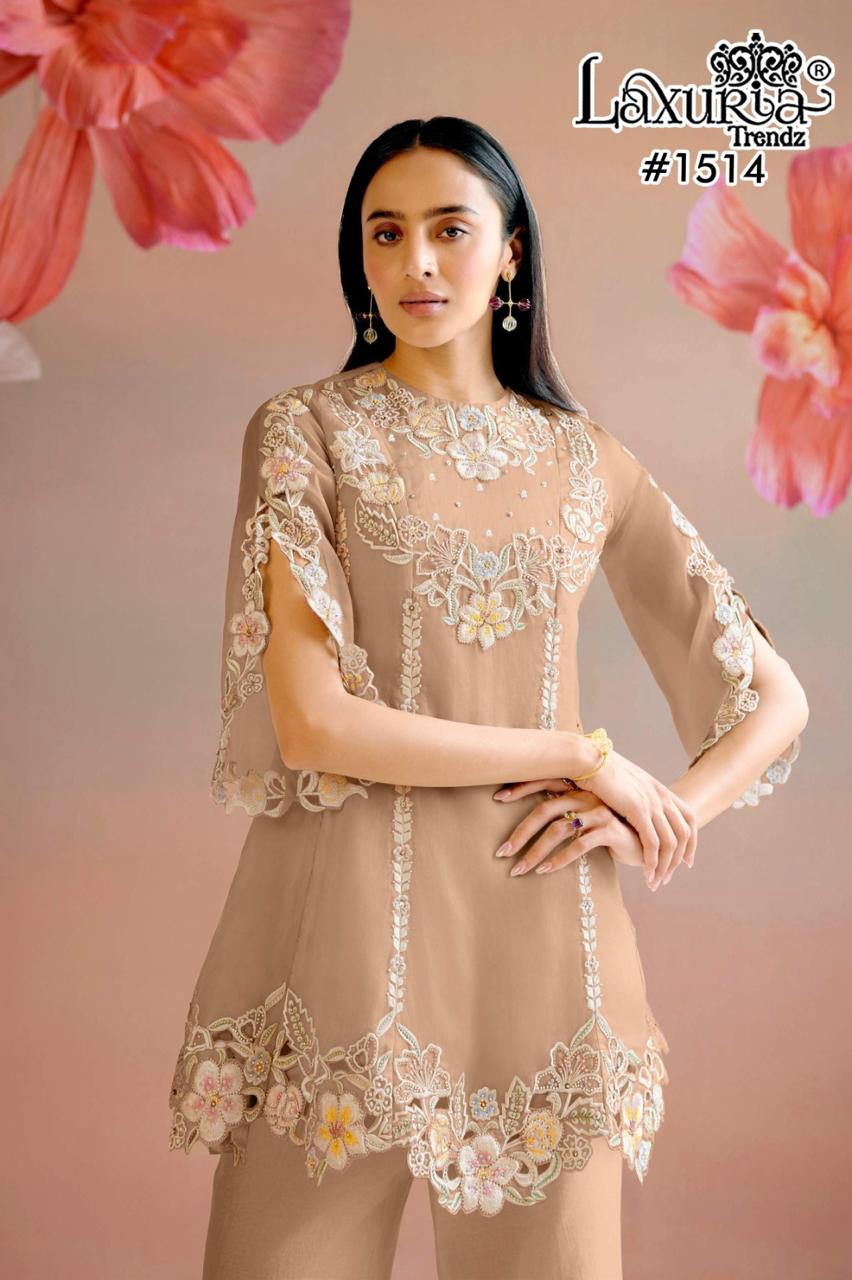 1514 Brown Laxuria Trendz Vichitra Pakistani Readymade Suits