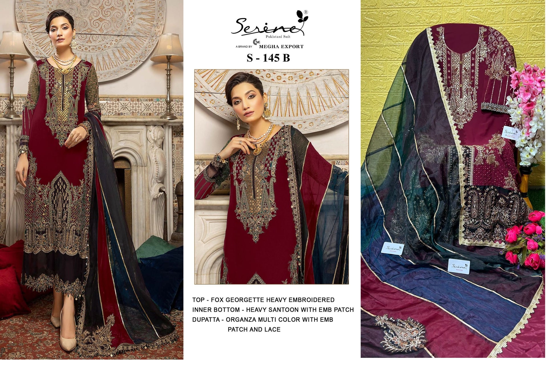 S-145-B Serine Pakistani Salwar Suits